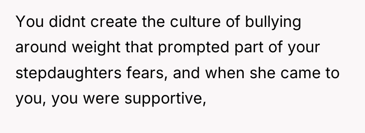 You didnt create the culture of bullying around weight that...