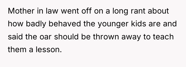 Mother in law went off on a long rant about...