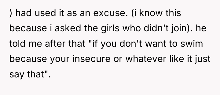 ) had used it as an excuse. (i know this...