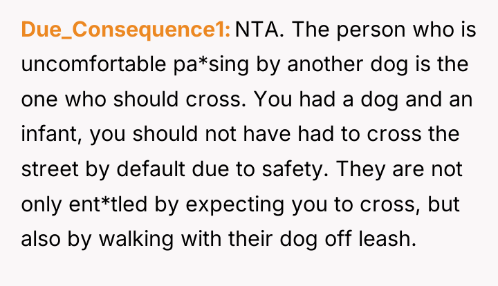 Due_Consequence1 NTA. The person who is uncomfortable pa*sing by another...