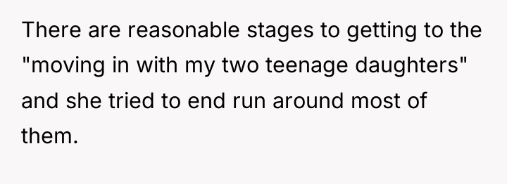There are reasonable stages to getting to the "moving in...