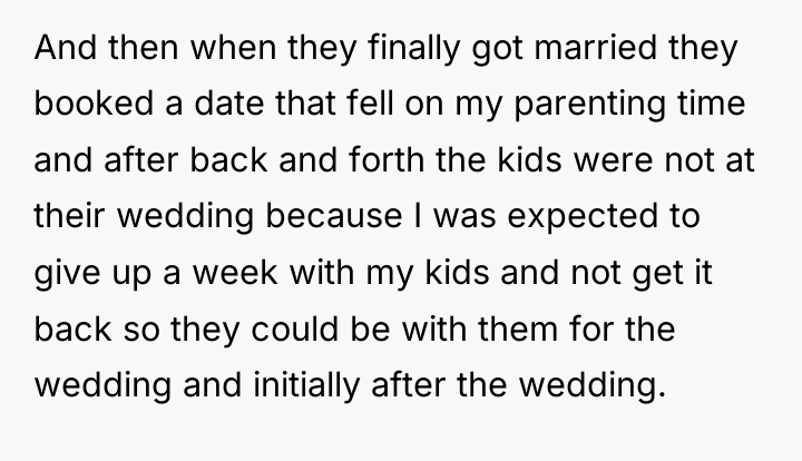 And then when they finally got married they booked a...
