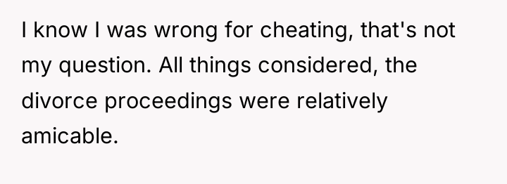 I know I was wrong for cheating, that's not my...