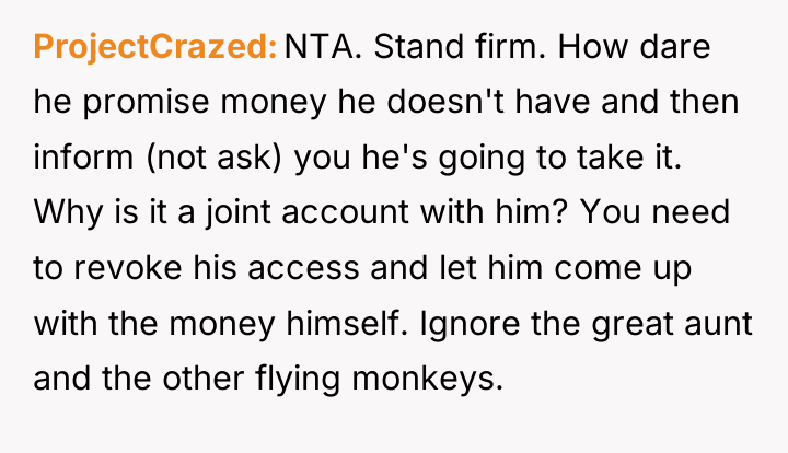 ProjectCrazed NTA. Stand firm. How dare he promise money he...