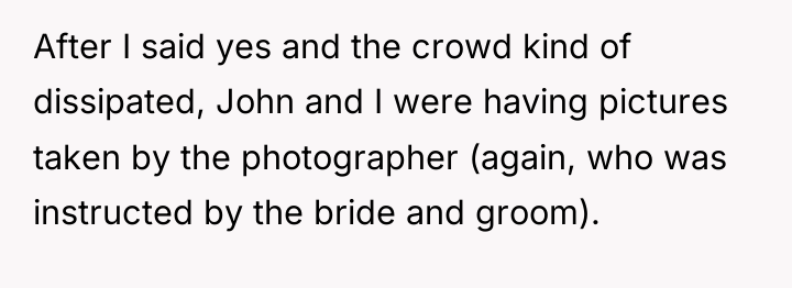 After I said yes and the crowd kind of dissipated,...