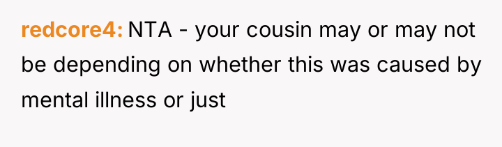 redcore4 NTA - your cousin may or may not be...