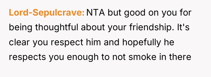Lord-Sepulcrave NTA but good on you for being thoughtful about...