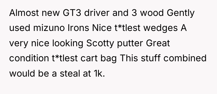 Almost new GT3 driver and 3 wood Gently used mizuno...