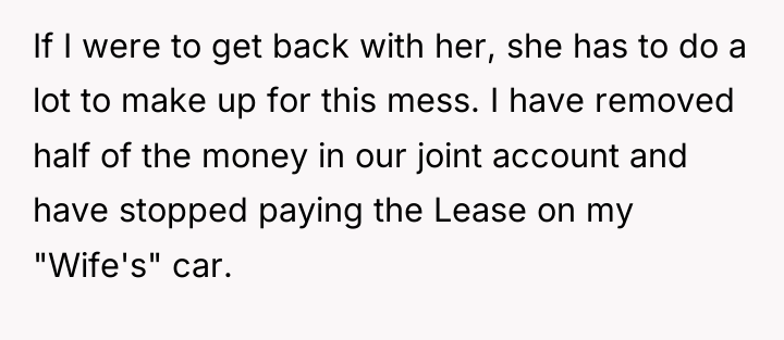 If I were to get back with her, she has...