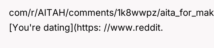 com/r/AITAH/comments/1k8wwpz/aita_for_making_mac_cheese_knowing_my_step/) [You're dating](https: //www.reddit.