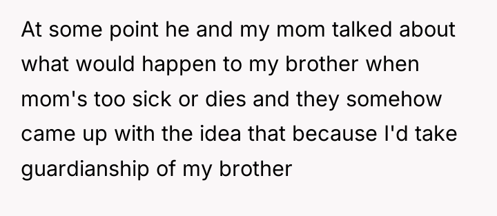 At some point he and my mom talked about what...