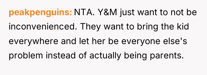 peakpenguins NTA. Y&M just want to not be inconvenienced. They...