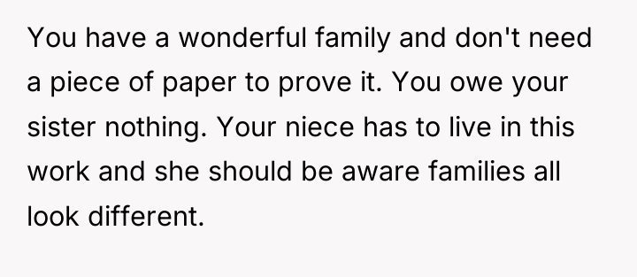 You have a wonderful family and don't need a piece...
