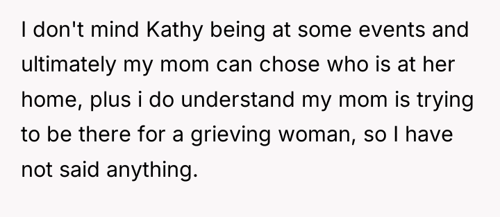 I don't mind Kathy being at some events and ultimately...