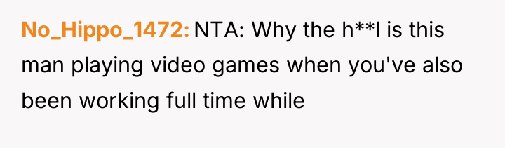 No_Hippo_1472 NTA: Why the h**l is this man playing video...