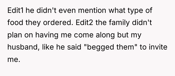 Edit1 he didn't even mention what type of food they...
