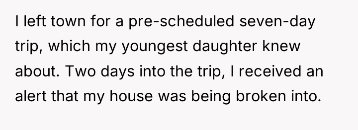 I left town for a pre-scheduled seven-day trip, which my...