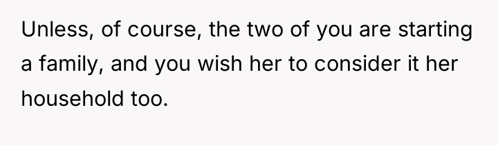 Unless, of course, the two of you are starting a...