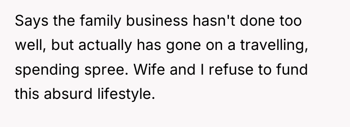 Says the family business hasn't done too well, but actually...