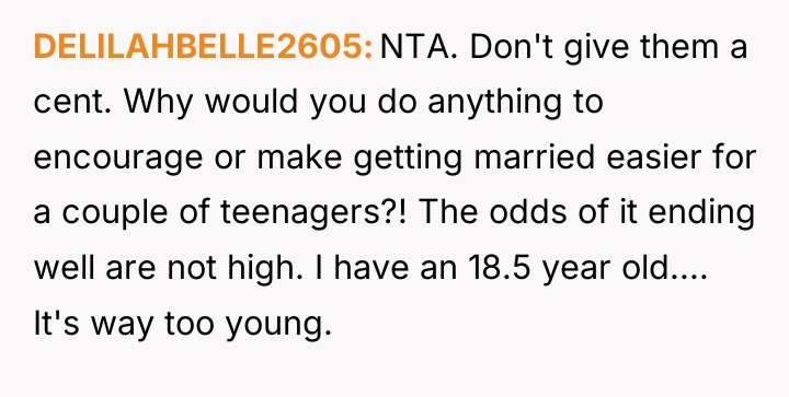 DELILAHBELLE2605 NTA. Don't give them a cent. Why would you...