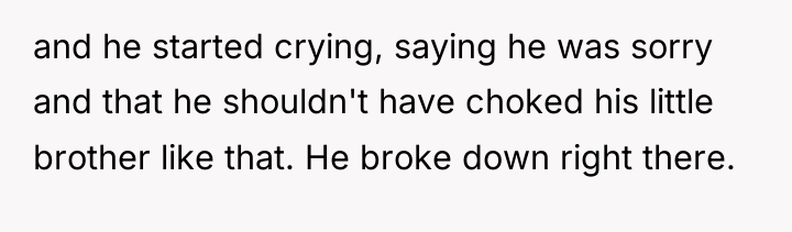 and he started crying, saying he was sorry and that...