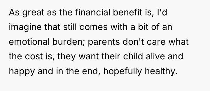 As great as the financial benefit is, I'd imagine that...