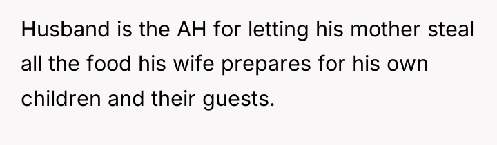 Husband is the AH for letting his mother steal all...