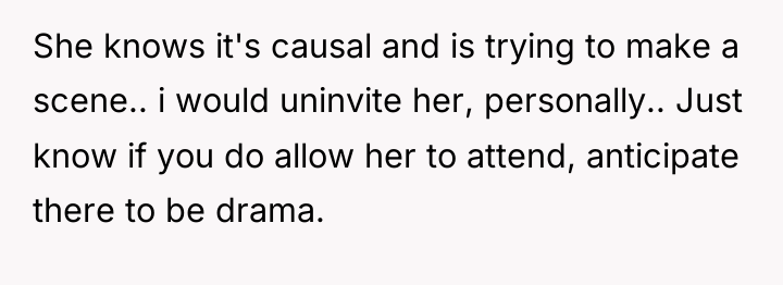 She knows it's causal and is trying to make a...