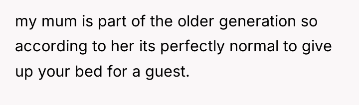 my mum is part of the older generation so according...