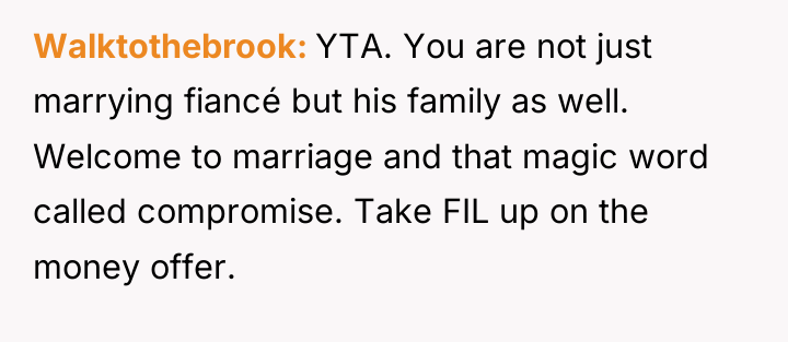 Walktothebrook YTA. You are not just marrying fiancé but his...