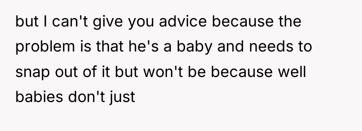 but I can't give you advice because the problem is...