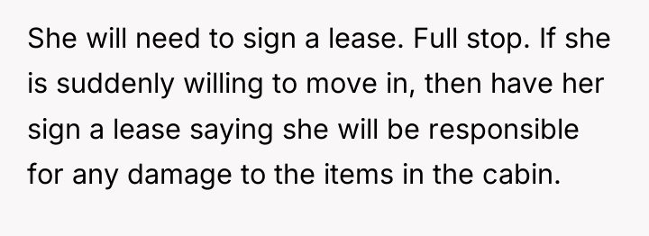 She will need to sign a lease. Full stop. If...