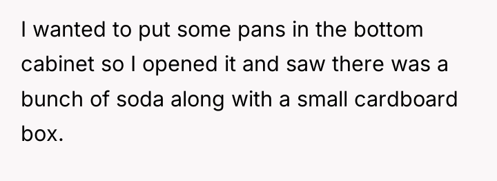 I wanted to put some pans in the bottom cabinet...