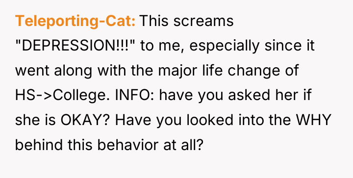 Teleporting-Cat This screams "DEPRESSION!!!" to me, especially since it went...