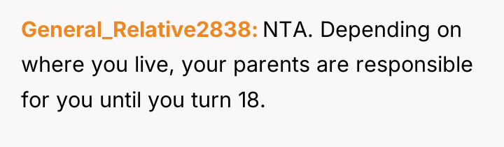 General_Relative2838 NTA. Depending on where you live, your parents are...