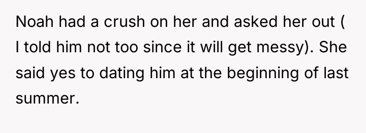 Noah had a crush on her and asked her out...