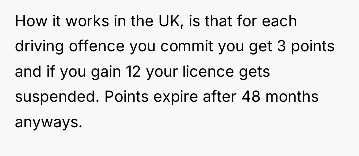 How it works in the UK, is that for each...