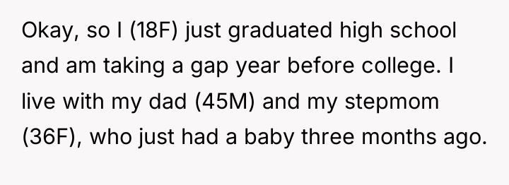 Okay, so I (18F) just graduated high school and am...