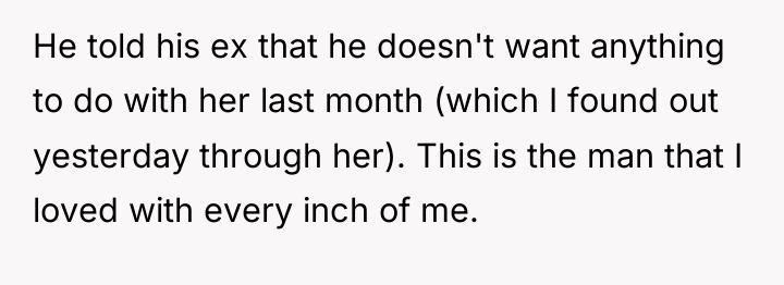 He told his ex that he doesn't want anything to...