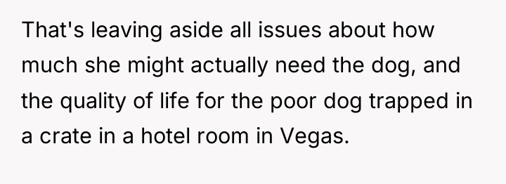 That's leaving aside all issues about how much she might...