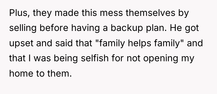 Plus, they made this mess themselves by selling before having...