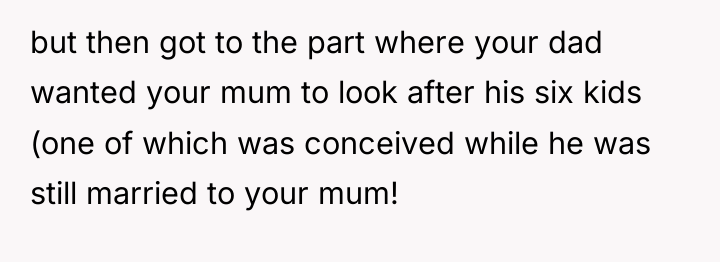 but then got to the part where your dad wanted...