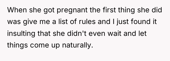 When she got pregnant the first thing she did was...