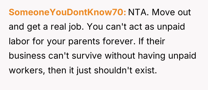SomeoneYouDontKnow70 NTA. Move out and get a real job. You...