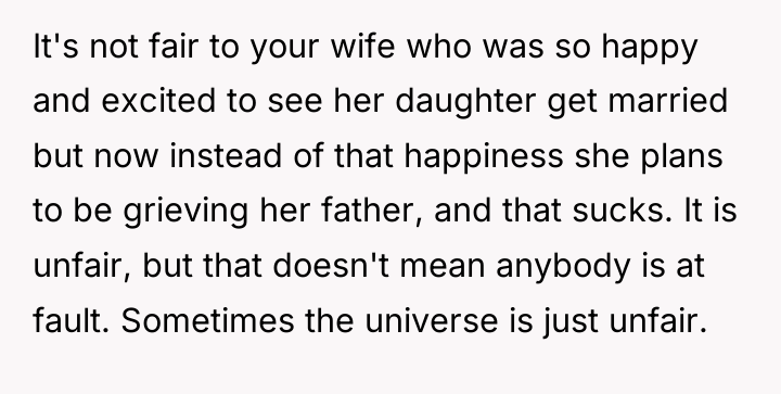 It's not fair to your wife who was so happy...