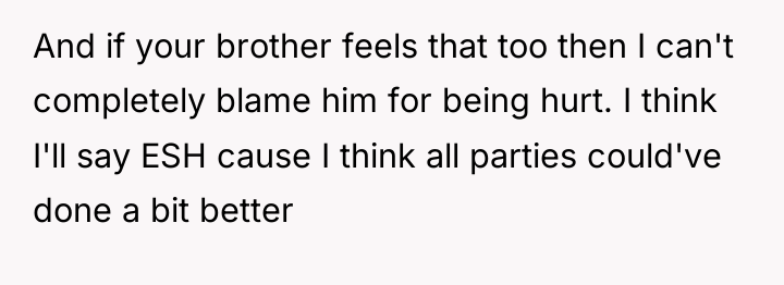 And if your brother feels that too then I can't...