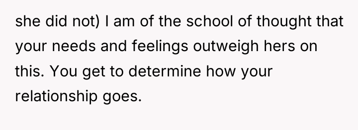 she did not) I am of the school of thought...