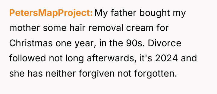 PetersMapProject My father bought my mother some hair removal cream...