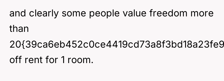 and clearly some people value freedom more than 20{39ca6eb452c0ce4419cd73a8f3bd18a23fe95ab4febb092bc2ab1b542eeea82f} off...