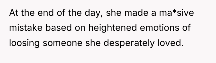 At the end of the day, she made a ma*sive...